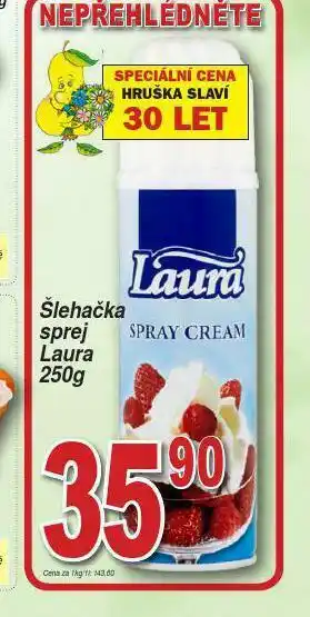 Šlehačka ve spreji laura