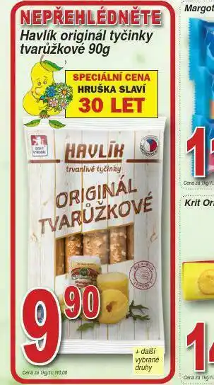 Lidl Havlík originální tyčinky tvarůžkové nabídka