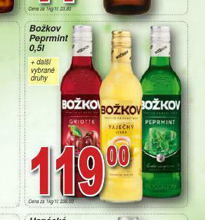 Lidl Božkov vaječný likér / peprmint / griotte nabídka