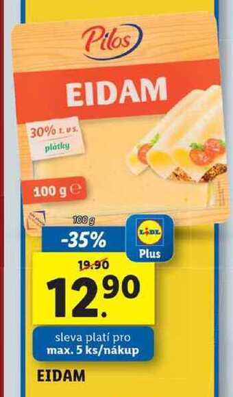 Lidl Eidam, 100 g nabídka