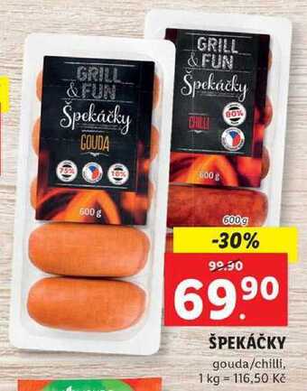 Lidl Špekáčky, 600 g nabídka
