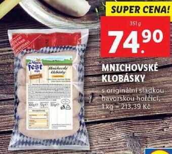 Mnichovské klobásky, 351 g