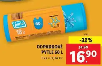 Lidl Odpadkové pytle 60 l, 180 ks nabídka