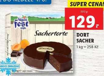 Lidl Dort sacher, 500 g nabídka