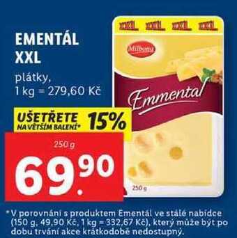 Lidl Ementál xxl, 250 g nabídka