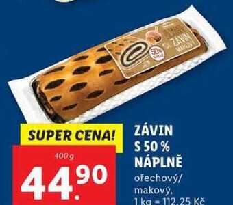 Lidl Závin s 50% náplně, 400 g nabídka