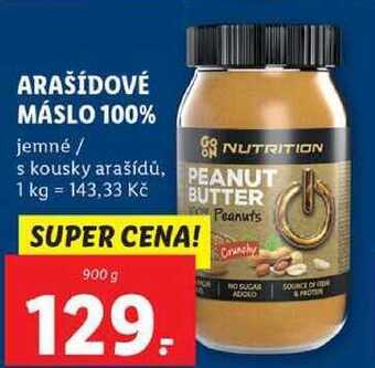 Lidl Arašídové máslo 100%, 900 g nabídka