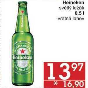 Jip Heineken světlý ležák, 0,5 l nabídka