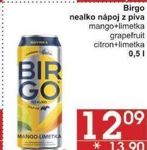 Jip Birgo nealko nápoj z piva mango+limetka, 0,5 l nabídka