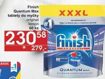 Jip Finish quantum max tablety do myčky original lemon, 60 ks nabídka