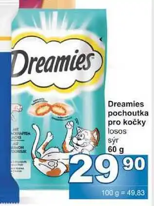 Dreamies pochoutka pro kočky losos sýr 60 g