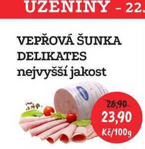 RABBIT řeznictví Vepřová šunka delikates nejvyšší jakost 100g nabídka