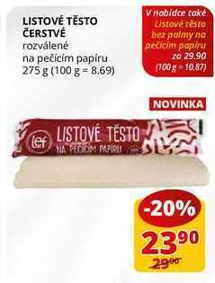 Flop Listové těsto čerstvé rozválené na pečícím papíru 275 g nabídka