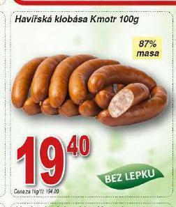 Hruška Havířská klobása nabídka