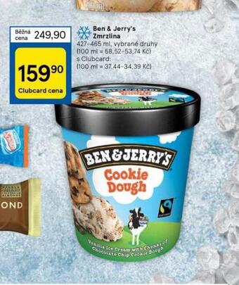 Tesco Ben & jerry´s zmrzlina nabídka