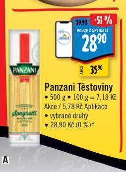 Albert Panzani těstoviny nabídka