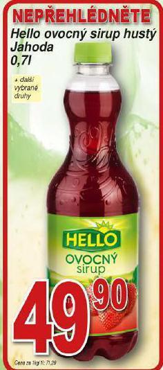 Hruška Hello ovocný sirup nabídka