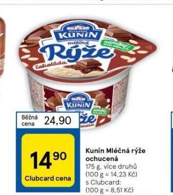 Tesco Kunín mléčná rýže nabídka
