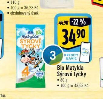 Albert Bio matylda sýrové tyčky nabídka
