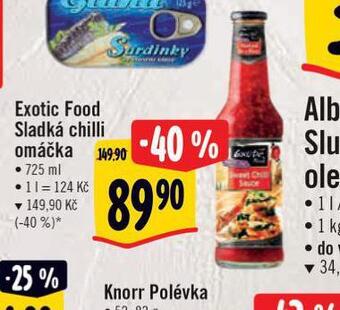 Albert Exotic food sladká chilli omáčka nabídka