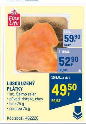 Makro Fine life losos uzený plátky 75 g nabídka
