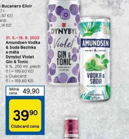 Tesco Amundsen vodka & soda bezinka a máta nabídka