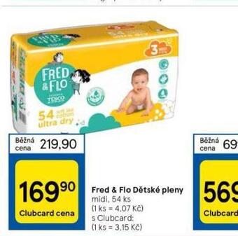 Tesco Fred & flo dětské pleny nabídka