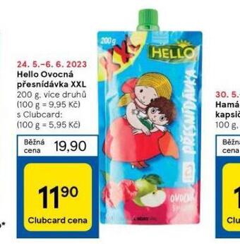 Tesco Hello ovocná přesnídávka xxl nabídka