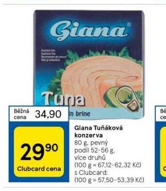 Tesco Giana tuňáková konzerva nabídka