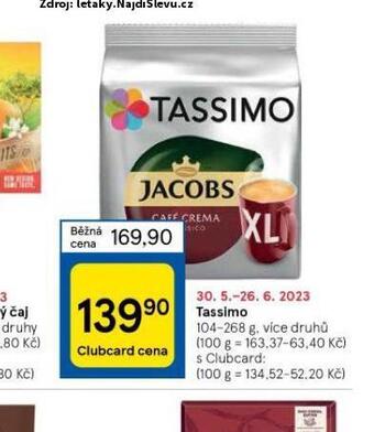 Tesco Tassimo kapsle nabídka