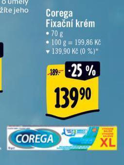 Albert Corega fixační krém na zubní náhrady nabídka
