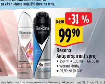 Albert Rexona antiperspirant nabídka