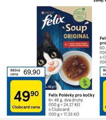 Tesco Felix polévky pro kočky nabídka