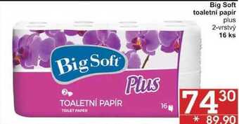 Jip Big soft toaletní papír plus 2-vrstvý, 16 ks nabídka
