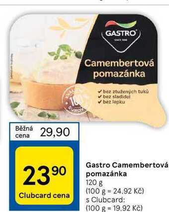 Tesco Gastro camembertová pomazánka 120 g nabídka