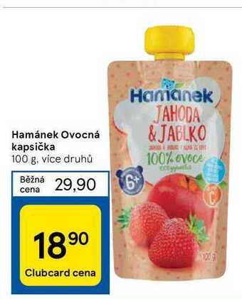 Tesco Hamánek ovocná kapsička 100 g nabídka