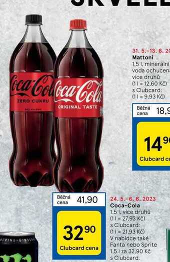Tesco Coca-cola 1,5 l nabídka