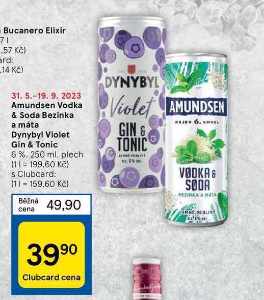 Amundsen vodka & soda bezinka a máta dynybyl violet gin & tonic 6, 250