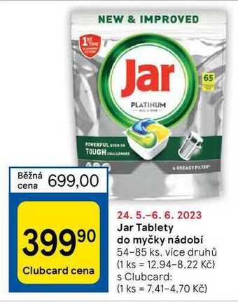 Tesco Jar tablety do myčky nádobí 54-85 ks nabídka