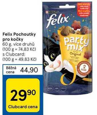 Tesco Felix pochoutky pro kočky 60 g nabídka