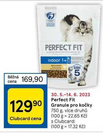 Tesco Perfect fit granule pro kočky 750 g nabídka