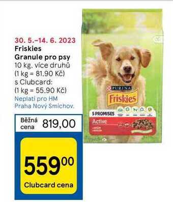 Tesco Friskies granule pro psy 10 kg nabídka
