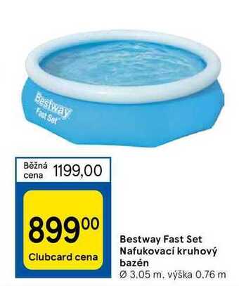 Tesco Bestway fast set nafukovací kruhový bazén nabídka