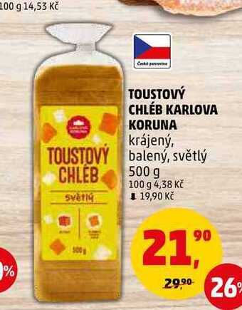 Penny Market Toustový chléb karlova koruna, 500 g nabídka