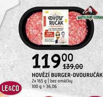 Terno Hovězí burger-dvouručák 2x 165 g nabídka