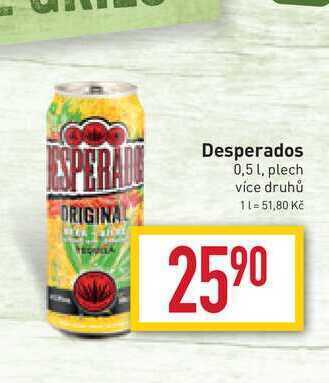 Billa Desperados 0,5 l, plech nabídka