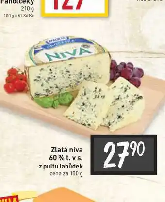 Billa Zlatá niva 60% t. v s. z pultu lahůdek cena za 100 g nabídka