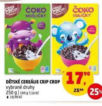 Penny Market Dětské cereálie crip crop, 250 g nabídka