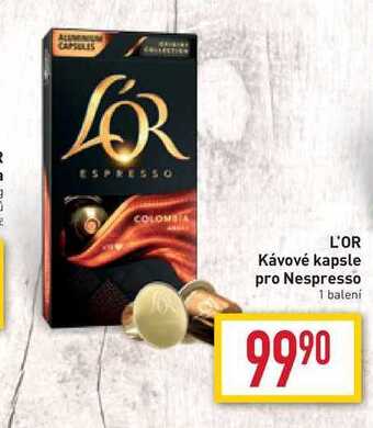 Billa L'or kávové kapsle pro nespresso 1 balení nabídka