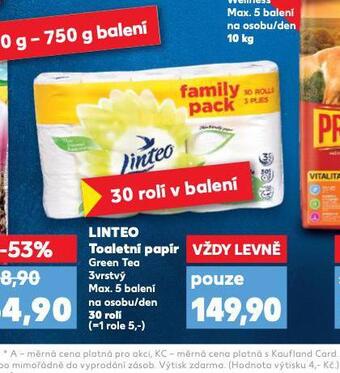 Kaufland Linteo toaletní papír nabídka
